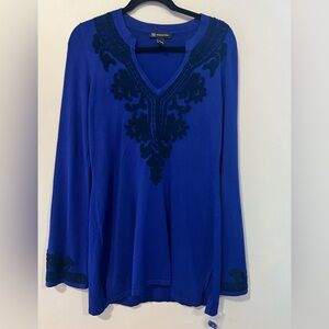 Inc International Concepts Blue
Crochet-Trim Sweater L